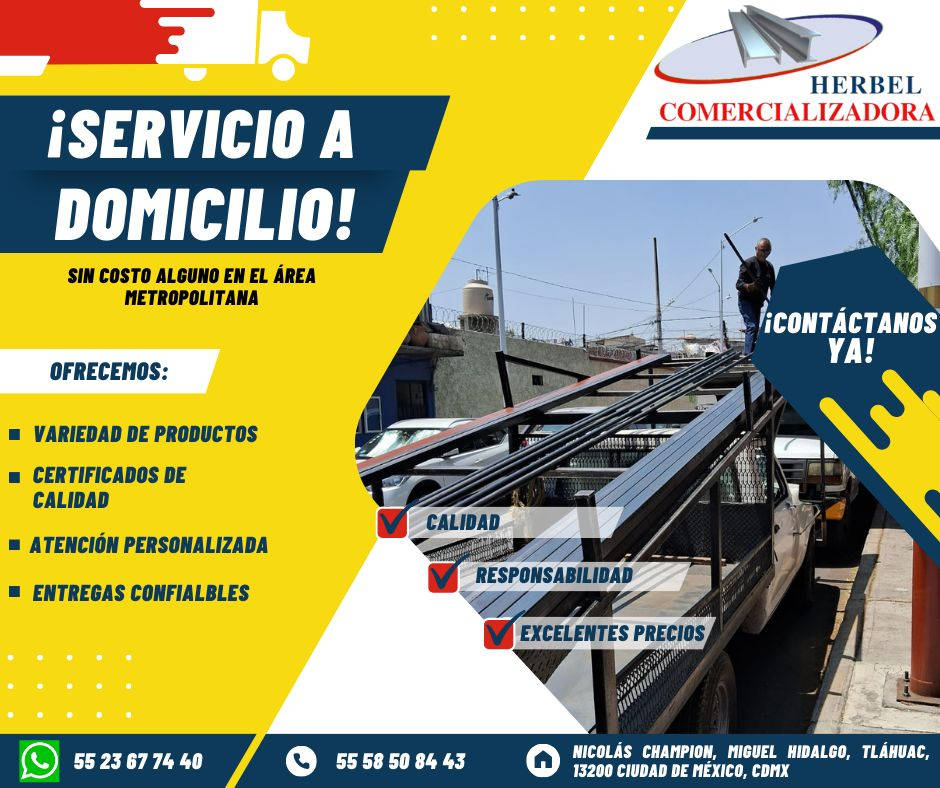 Comercializadora de Acero Herbel
Servicio a Domicilio